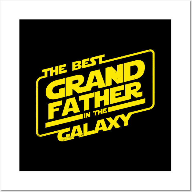 The Best Grandfather in the Galaxy Gift For Grandfathers Dads Granddads Wall Art by BoggsNicolas